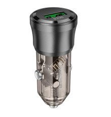Автомобільний зарядний пристрій BOROFONE BZ23 Noble single-port QC3.0 car charger Transparent Black (6941991106903)