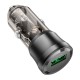 Автомобільний зарядний пристрій BOROFONE BZ23 Noble single-port QC3.0 car charger Transparent Black (6941991106903)
