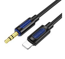 Аудіокабель BOROFONE BL20 True sound silicone digital audio conversion cable iP Black (6941991114397)