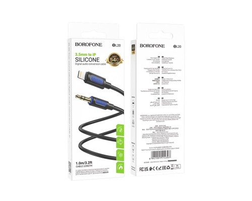 Аудіокабель BOROFONE BL20 True sound silicone digital audio conversion cable iP Black (6941991114397) Аудіокабель BOROFONE BL20 True sound silicone digital audio conversion cable iP Black (6941991114397)