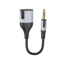 Перехідник BOROFONE BL19 Creator 2-in-1 audio adapter cable 3.5mm Black (6941991108341)