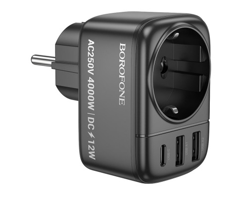 Мережевий фільтр BOROFONE BAC14 Wide 1-socket wall outlet (1C2A) (EU/GER) Black (6941991118890) Мережевий фільтр BOROFONE BAC14 Wide 1-socket wall outlet (1C2A) (EU/GER) Black (6941991118890)