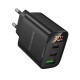 Мережевий зарядний пристрій BOROFONE BA98A Ilustre PD30W (2C1A) charger with digital display (EU) Black (6941991120510)