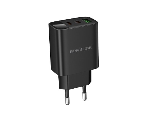 Мережевий зарядний пристрій BOROFONE BA98A Ilustre PD30W (2C1A) charger with digital display (EU) Black (6941991120510) Мережевий зарядний пристрій BOROFONE BA98A Ilustre PD30W (2C1A) charger with digital display (EU) Black (6941991120510)