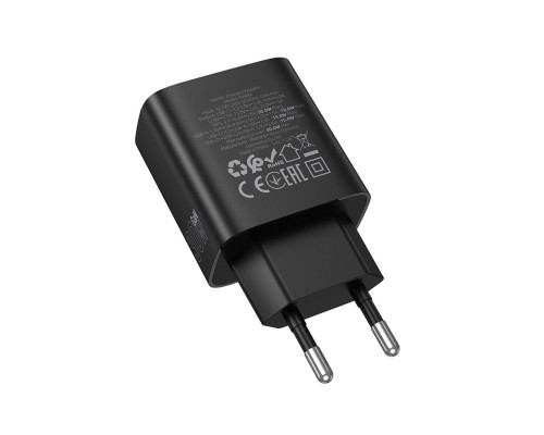 Мережевий зарядний пристрій BOROFONE BA98A Ilustre PD30W (2C1A) charger with digital display (EU) Black (6941991120510) Мережевий зарядний пристрій BOROFONE BA98A Ilustre PD30W (2C1A) charger with digital display (EU) Black (6941991120510)