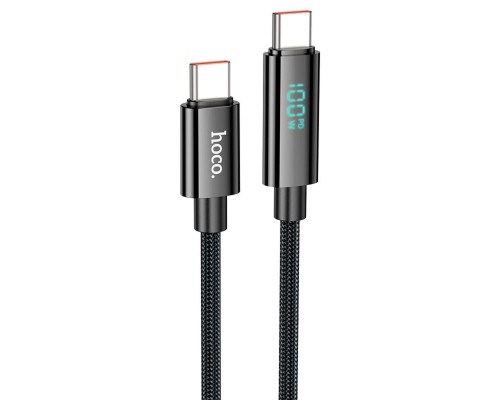 Кабель HOCO U125 Benefit 100W charging data cable with display Type-C to Type-C Black (6942007611930) Кабель HOCO U125 Benefit 100W charging data cable with display Type-C to Type-C Black (6942007611930)
