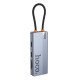 USB-хаб HOCO HB52 Wow 8-in-1 multi-function converter (HDTV+RJ45+SD/TF+PD+Type-C3.0+USB3.0*2) Deep Space Gray (6942007647311)
