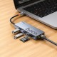 USB-хаб HOCO HB52 Wow 8-in-1 multi-function converter (HDTV+RJ45+SD/TF+PD+Type-C3.0+USB3.0*2) Deep Space Gray (6942007647311)