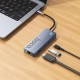 USB-хаб HOCO HB52 Wow 8-in-1 multi-function converter (HDTV+RJ45+SD/TF+PD+Type-C3.0+USB3.0*2) Deep Space Gray (6942007647311)