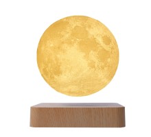 Магнітна левітаційна лампа HCNT Levitating Lamp Moon Light Wood Grain (SIM10-GW5)