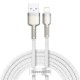 Дата кабель USB 2.0 AM to Lightning 2.0m Cafule Series Metal 2.4A White Baseus (CALJK-B02)