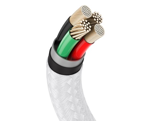 Дата кабель USB 2.0 AM to Lightning 2.0m Cafule Series Metal 2.4A White Baseus (CALJK-B02)