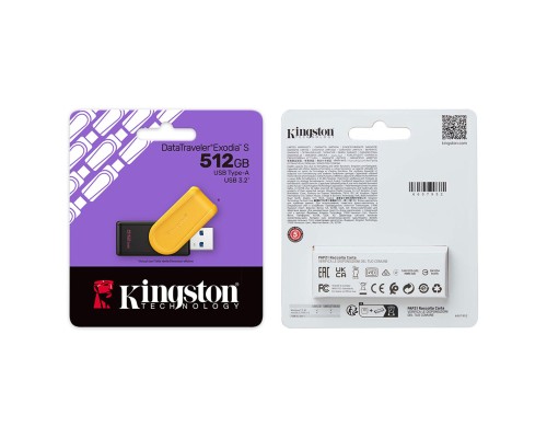 Флеш-накопичувач Kingston USB 3.2 DT Exodia S 512GB Black/Yellow (DTXS/512GB) Флеш-накопичувач Kingston USB 3.2 DT Exodia S 512GB Black/Yellow (DTXS/512GB)