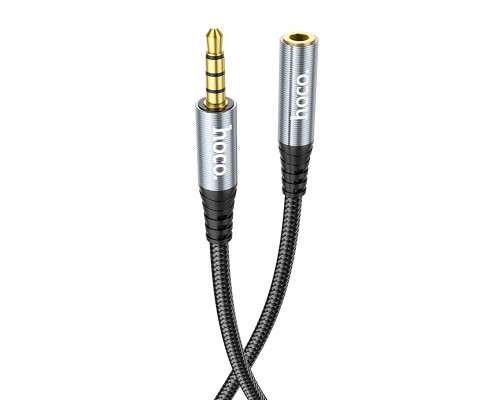Кабель мультимедійний 3.5mm M to 3.5mm F 1.0m UPA20 3.5 audio Gray HOCO (6931474762153)