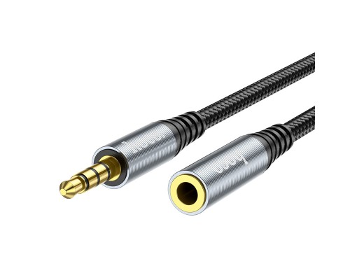 Кабель мультимедійний 3.5mm M to 3.5mm F 1.0m UPA20 3.5 audio Gray HOCO (6931474762153)