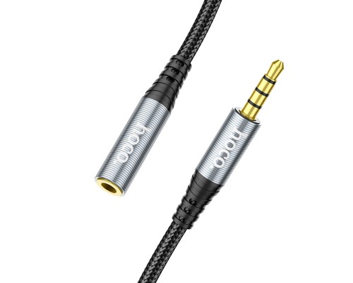 Кабель мультимедійний 3.5mm M to 3.5mm F 1.0m UPA20 3.5 audio Gray HOCO (6931474762153)