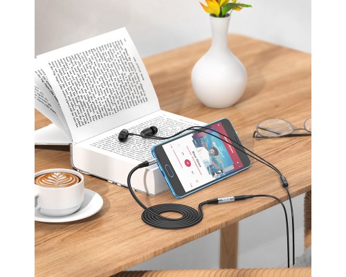 Кабель мультимедійний 3.5mm M to 3.5mm F 1.0m UPA20 3.5 audio Gray HOCO (6931474762153)