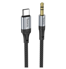 Аудiокабель HOCO UPA26 Type-C to 3.5mm male, nylon braid, 1m, Black (6942007608824)