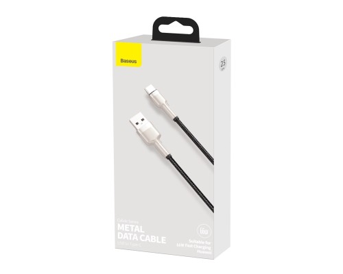 Дата кабель USB 3.1 AM to Type-C 0.25m CAKF 6.0A 66W Cafule Series Metal Data Cable Black Baseus (CAKF000001)