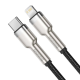 Дата кабель USB-C to Lightning 1.0m Cafule Metal PD 20W black Baseus (CATLJK-A01)