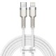 Дата кабель USB-C to Lightning 2.0m Cafule Metal PD 20W white Baseus (CATLJK-B02)
