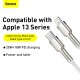 Дата кабель USB-C to Lightning 2.0m Cafule Metal PD 20W white Baseus (CATLJK-B02)