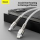 Дата кабель USB-C to Lightning 2.0m Cafule Metal PD 20W white Baseus (CATLJK-B02)