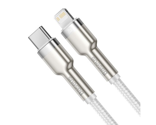 Дата кабель USB-C to Lightning 2.0m Cafule Metal PD 20W white Baseus (CATLJK-B02)