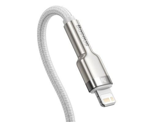 Дата кабель USB-C to Lightning 2.0m Cafule Metal PD 20W white Baseus (CATLJK-B02)