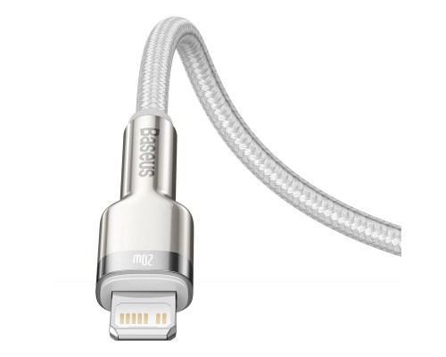 Дата кабель USB-C to Lightning 2.0m Cafule Metal PD 20W white Baseus (CATLJK-B02)