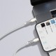 Дата кабель USB-C to Lightning 2.0m Cafule Metal PD 20W white Baseus (CATLJK-B02)
