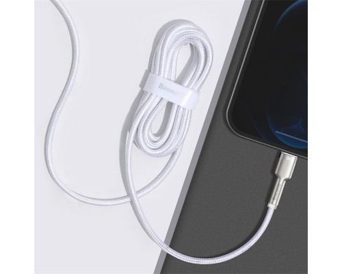 Дата кабель USB-C to Lightning 2.0m Cafule Metal PD 20W white Baseus (CATLJK-B02)