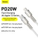 Дата кабель USB-C to Lightning 2.0m Cafule Metal PD 20W white Baseus (CATLJK-B02)