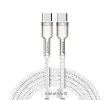 Дата кабель USB-C to USB-C 2.0 mCafule Metal PD 100W white Baseus (CATJK-D02)