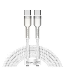 Кабель Baseus Cafule Series Metal Data Cable Type-C to Type-C 100W 2m White (CATJK-D02)