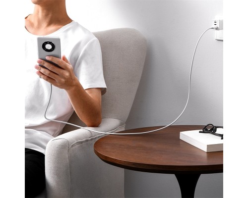 Дата кабель USB 2.0 AM to USB-C 1.5m Superior Fast Charging 100W moon white Baseus (P10320102214-02)