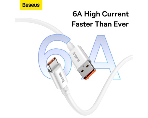 Дата кабель USB 2.0 AM to USB-C 2.0m Superior Fast Charging 100W moon white Baseus (P10320102214-03)