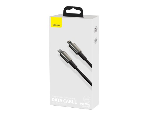 Дата кабель USB-C to Lightning 2.0m Tungsten Gold Fast Charging, PD 20W black Baseus (CATLWJ-A01)