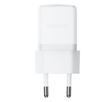 Мережевий зарядний пристрій з кабелем Baseus Palm Fast Charger 1C 20W EU Moon White (with Baseus Cable USB-C to USB-C 1m Moon White) (P10111602213-01)