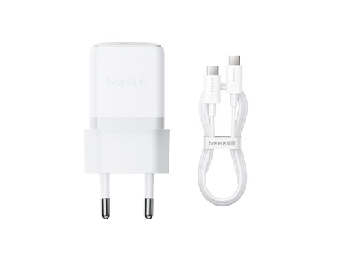 Зарядний пристрій Baseus Palm Fast Charger 1C 30W + Cable 1.0m Type-C 60W white (P10111605213-01)