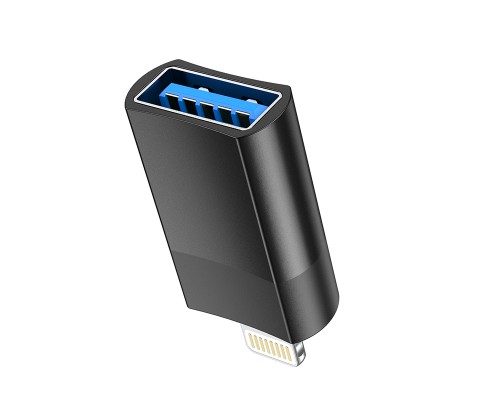 Перехідник UA17 Lightning M to USB F USB2.0 no data transfer Black HOCO (6931474761989)