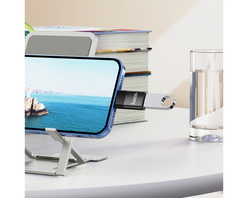 Перехідник UA17 Lightning M to USB F USB2.0 no data transfer Black HOCO (6931474761989)