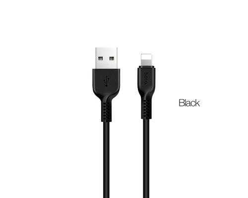 Дата кабель USB 2.0 AM to Lightning 1.0m 2.4A PVC TPE X20 black HOCO (6957531068808)