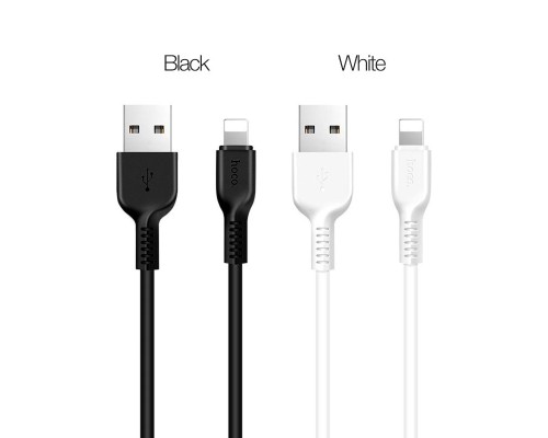 Дата кабель USB 2.0 AM to Lightning 1.0m 2.4A PVC TPE X20 black HOCO (6957531068808)
