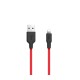 Дата кабель USB 2.0 AM to Lightning 1.0m 2A silicone X21 black+red HOCO (6957531071372)