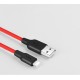 Дата кабель USB 2.0 AM to Lightning 1.0m 2A silicone X21 black+red HOCO (6957531071372)