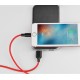 Дата кабель USB 2.0 AM to Lightning 1.0m 2A silicone X21 black+red HOCO (6957531071372)