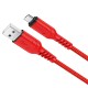 Дата кабель USB 2.0 AM to Micro 5P 1.0m 2.4A nylon X59 red HOCO (6931474744906)