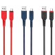 Дата кабель USB 2.0 AM to Micro 5P 1.0m 2.4A nylon X59 red HOCO (6931474744906)