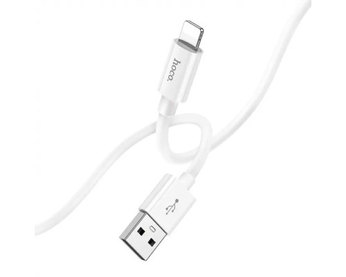 Дата кабель USB 2.0 AM to Lightning 1.0m Magic silicone X87 white HOCO (6931474783202)
